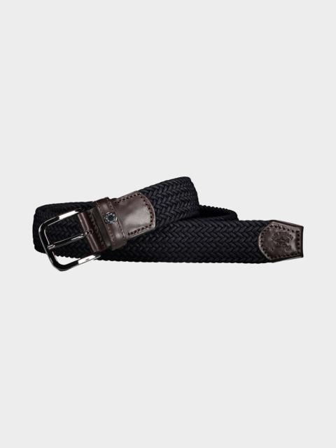 Paul & Shark Leather trimmed woven elastic belt