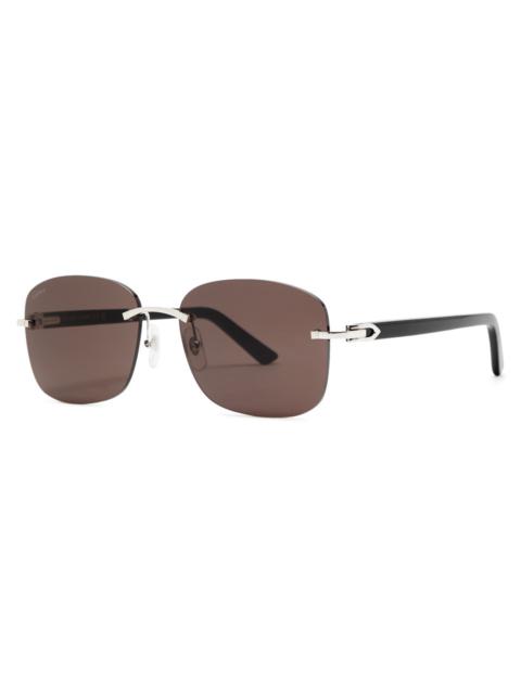 Cartier Cartier C Décor Rimless Square-frame Sunglasses