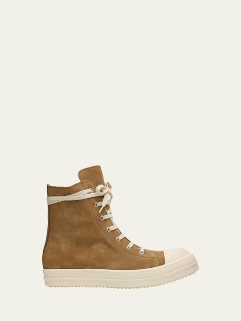 Rick Owens Men's Sneaks Suede High-Top Sneakers