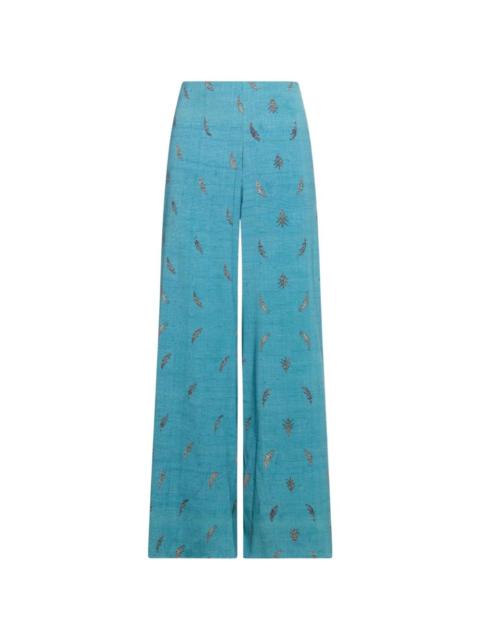 Pierre-Louis Mascia Adanastr leaf-print palazzo pants