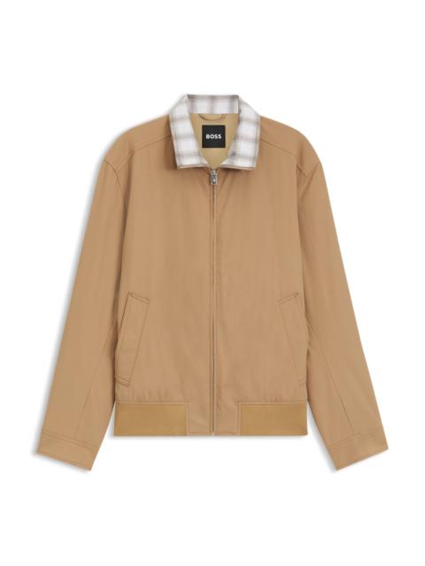 BOSS WATER-REPELLENT JACKET WITH CHECKERED COLLAR
