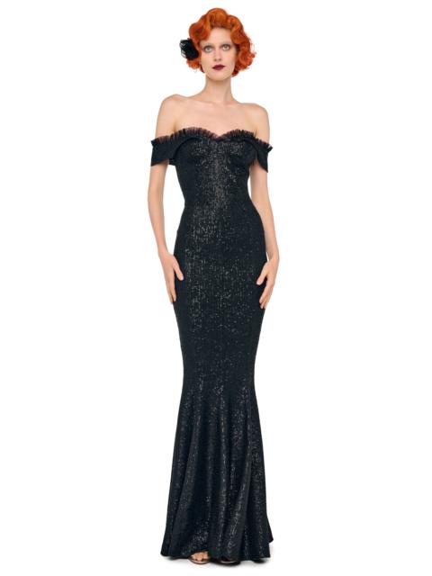 NORMA KAMALI DOUBLE DROP SHOULDER GRACE FISHTAIL GOWN