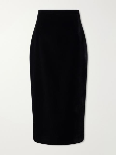 EMILIA WICKSTEAD Lorelei velvet midi skirt Black