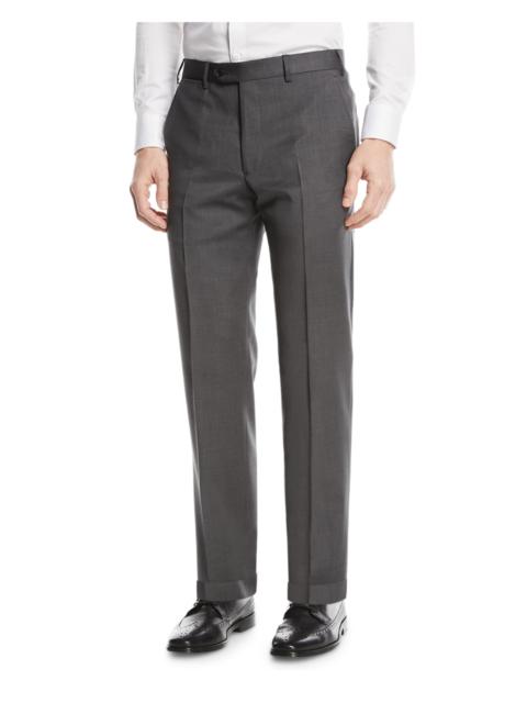 Basic Flat-Front Wool Trousers