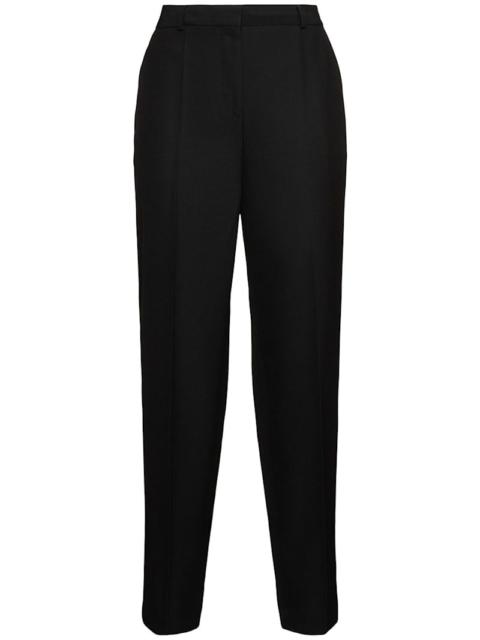 Low-waist tailored wool blend pants