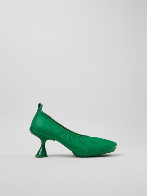 CAMPER Right Left Green Leather Ballerinas for Women.