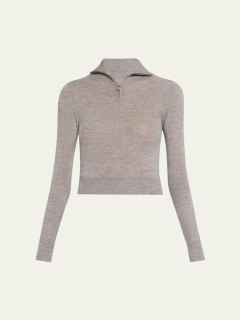 BRANDON MAXWELL The Paxton Half-Zip Turtleneck Sweater