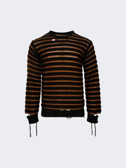 MM6 Maison Margiela Crewneck Sweater Black And Brown Clay