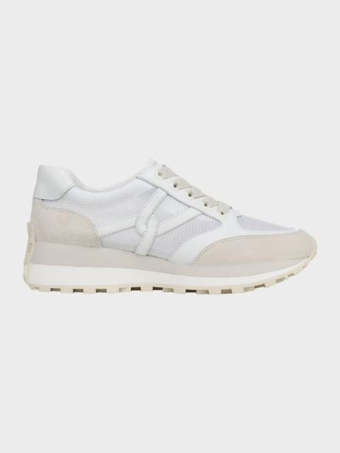 VERONICA BEARD Valentina Ripstop Mixed Leather Retro Sneakers