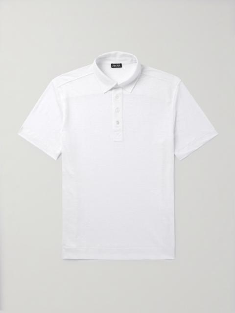 ZEGNA Slim-Fit Linen Polo Shirt