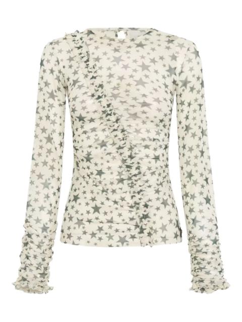 ONE TEASPOON Party star-print ruffled top