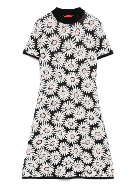 HUGO floral-jacquard mini dress