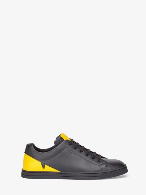 FENDI Black leather low-tops