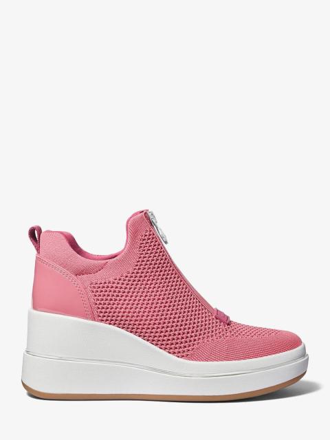 MICHAEL KORS Emmy Mesh Zip-Up Wedge Trainer