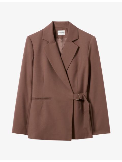 Claudie Pierlot D-Ring Notch-Lapel Woven Jacket