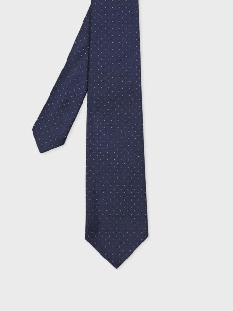 Paul Smith Navy Silk Pin Dot Tie