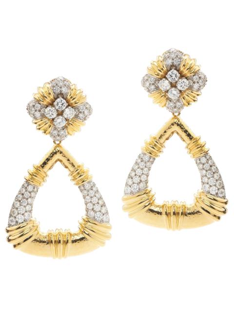 DAVID WEBB Diamond Drop 57th Street Earrings