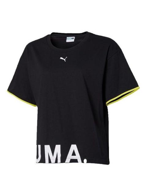 (WMNS) PUMA CHASE Printing Round-neck Black 579140-01