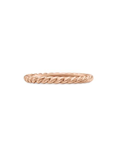 DAVID YURMAN Women's DY Cable Band Ring in 18K Rose Gold, 2mm - Rose Gold