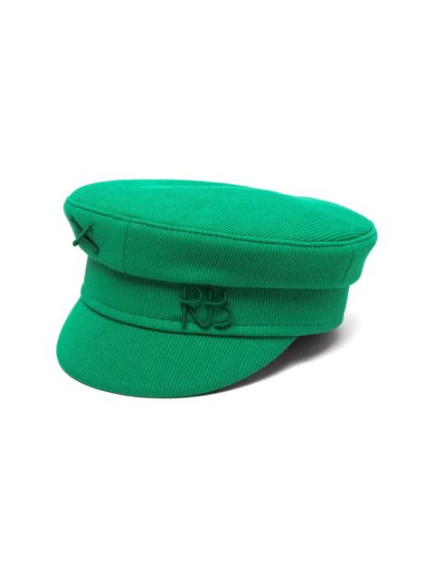 RUSLAN BAGINSKIY logo-embroidered ribbed baker boy hat