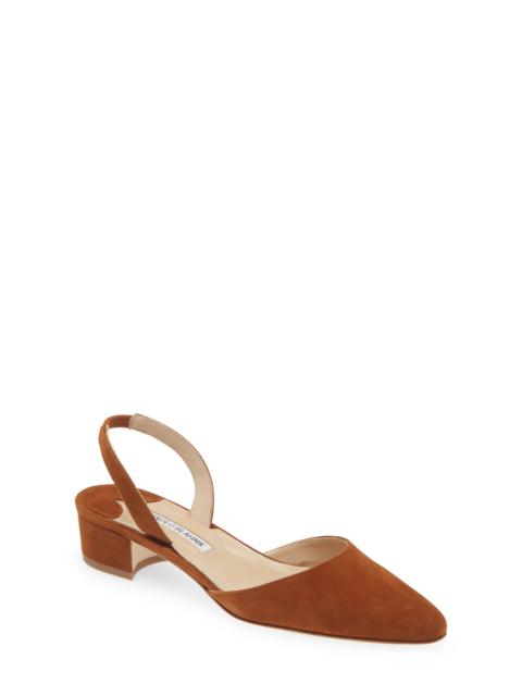 Aspro Block Heel Slingback Suede Pump