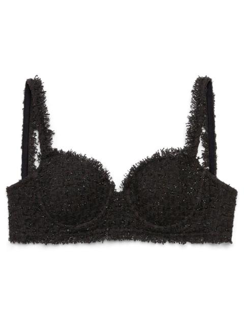 BALENCIAGA bustier tweed cropped top