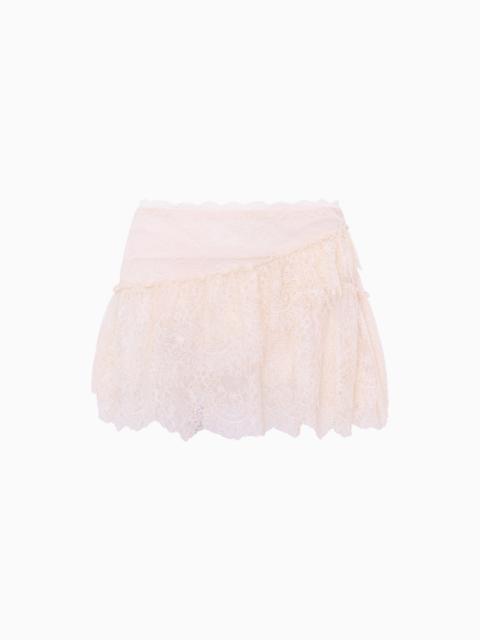 LoveShackFancy Reika Lace Mini Skirt