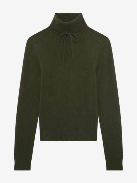 The Kooples KHAKI CASHMERE TURTLENECK SWEATER