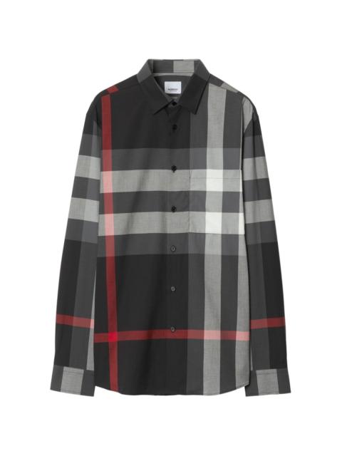 Burberry check-pattern chest-pocket shirt
