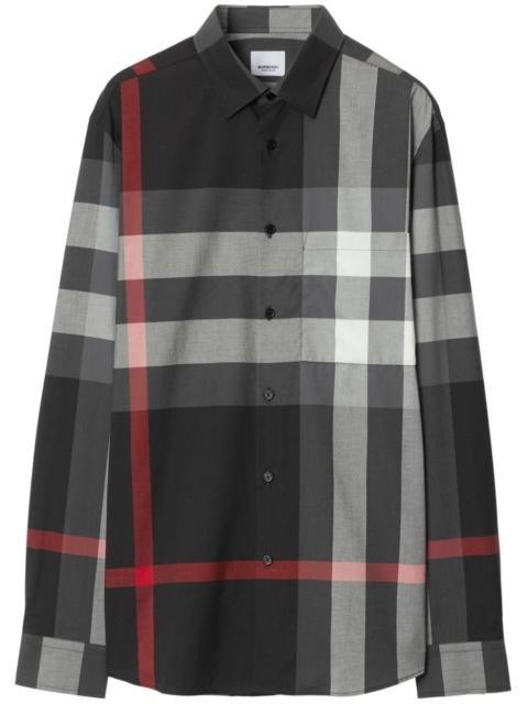 Burberry check-pattern chest-pocket shirt