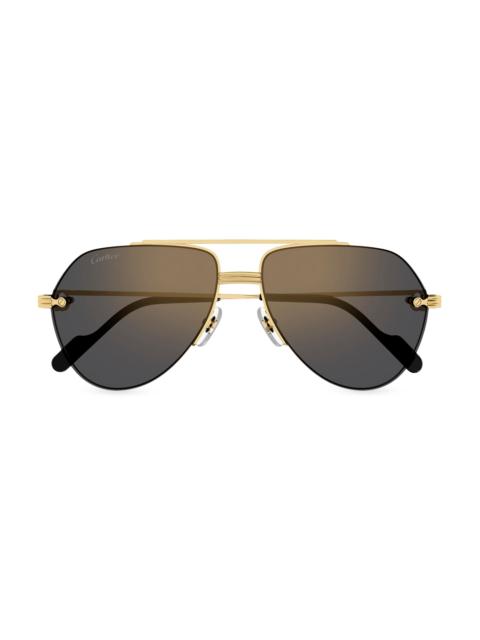Cartier Men's Première De 58MM Rimless Pilot Sunglasses - Gold