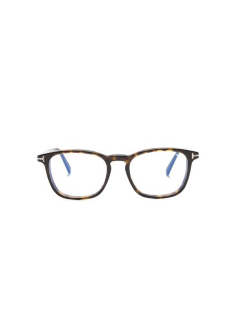 tortoiseshell square-frame glasses