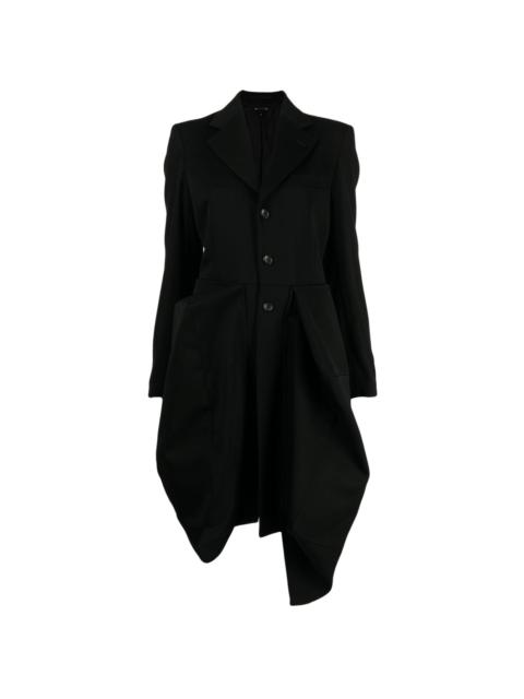 Comme Des Garçons gathered asymmetric single-breasted coat