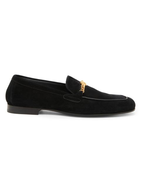 VERSACE Men's Medusa Suede Sliiper Loafers - Black Gold