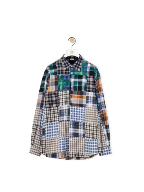 Loewe Patchwork flannel overshirt in upcycled cotton