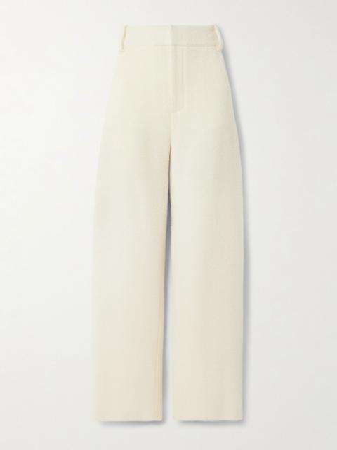 LIBEROWE Alba wool-blend tweed wide-leg pants Ivory