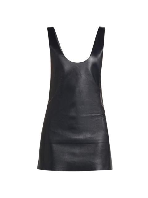 Bottega Veneta Women's Scoopneck Open-Back Leather Top - Midnight Blue