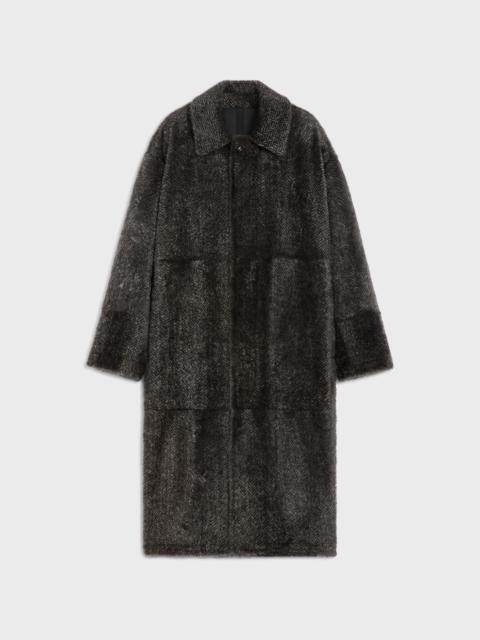 CELINE coat IN CHEVRON PRINTED LAMB SHEARLING
