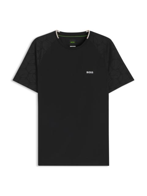 BOSS ACTIVE MOISTURE-WICKING T-SHIRT WITH TENNIS-BALL EMBOSSING