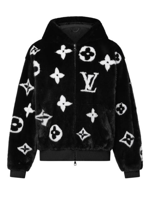 Louis Vuitton Monogram Mink Fur Zipped Hoodie