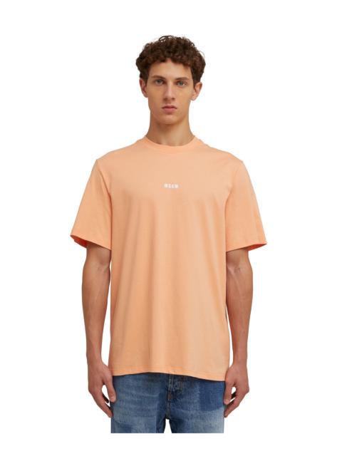 MSGM Solid color cotton crewneck t-shirt with MSGM micro logo