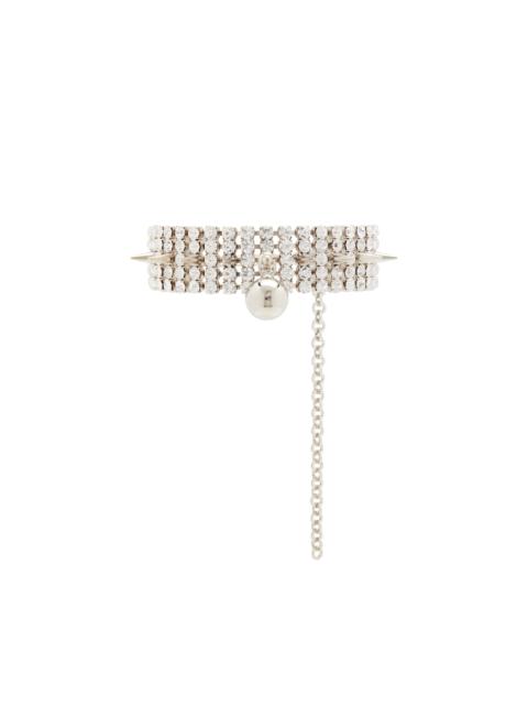 Alessandra Rich CRYSTAL CHOKER WITH SPIKES AND PENDANT