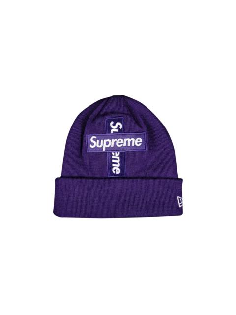 Supreme x New Era Cross Box Logo Beanie 'Purple'