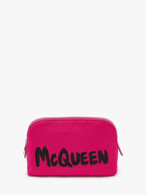 Alexander McQueen Mcqueen Graffiti Medium Zip Pouch in Bobby Pink