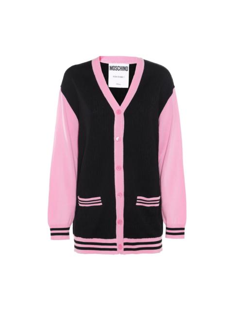 black and pink wool knitwear
