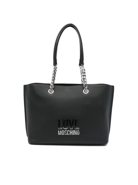 Moschino logo-plaque tote bag