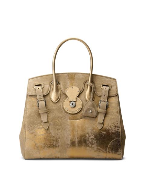 Ralph Lauren Women's Extra-Soft Ricky 33 Calf Hair & Foiled Leather Top Handle Bag - Bronze