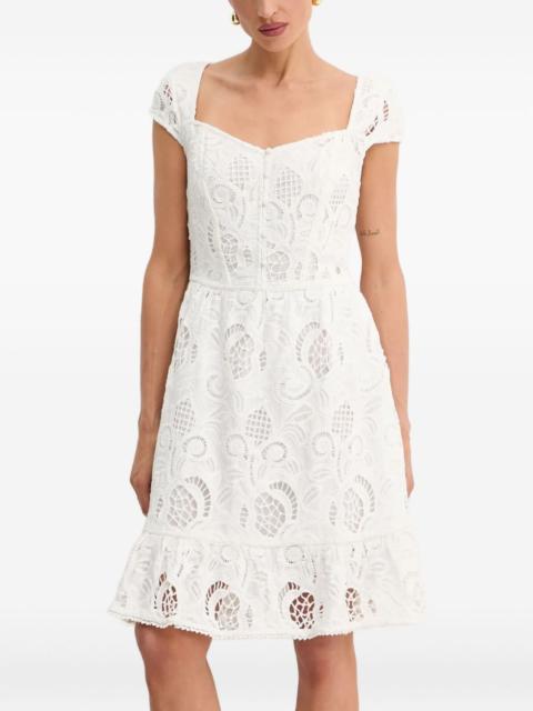 GUESS USA lace-insert button-front mini dress