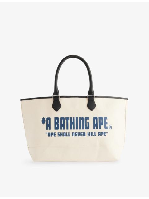 A BATHING APE® Logo-Print Canvas Tote Bag