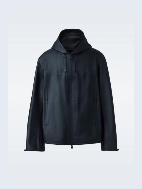 MACKAGE DAVIDE Leather raincoat with dual hoods